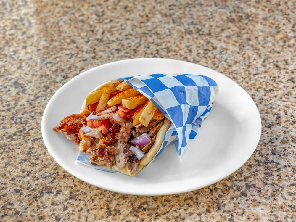 The Zeus gyro with all four meats and fries